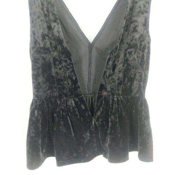 BCBGeneration Velvet Top Womens XS Black Fairy Grunge Goth Witchy Deep V - Picture 4 of 8